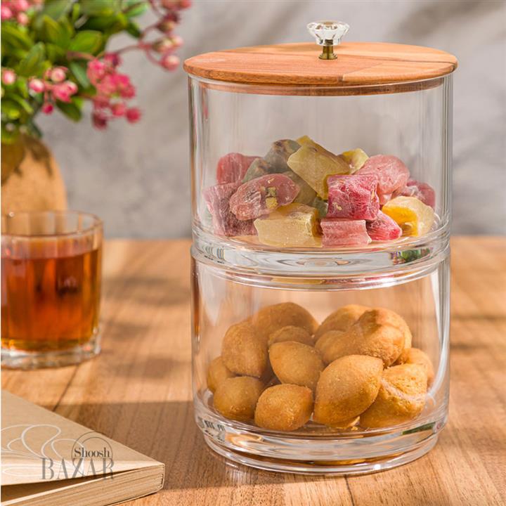 شکلات خوری دو طبقه در چوبی لیمون کد 2167
